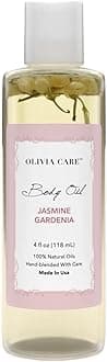 Olivia Care Jasmine Gardenia Body Oil Vegan & Natural Oil For Women | Hydrating & Moisturizing After Bath Oil - with VITAMIN E, K & Omega Fatty Acids Reduce Dry Skin - 4 OZ
