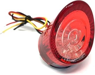 Alchemy Parts Motorcycle Sportsbike LED Rear Tail Light Stop Running with Round Pointy Red Lens Custom Bike Café Racer Brat Style Tailpiece