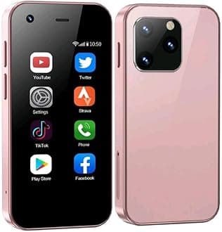 Mini 2.5-Inch Pocket Phone, 2GB RAM, 16GB Storage, Cellular, Dual SIM, WiFi, HD Display, Android, Type-C Charging (Pink)