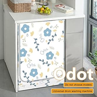 Odot Washer Dustproof Cover Front Load, Washing Machine Dryer Protector Sunscreen Waterproof Tumble Dryer Case Protective Cover for Most Front Loadi (new year,S-capacity 4~7.5kg)