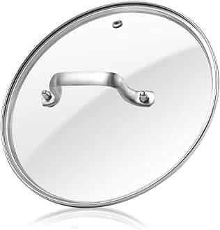 Antrader Tempered Glass Lid,9" Glass Covers for Pots,Pans and Skillets,1Set,Clear