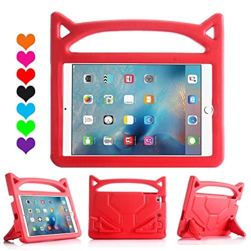 Lmaytech iPad 9.7 2018 & 2017 Release/iPad Air Case, Light Weight Shock Proof Handle Stand Case Cover Kids Friendly for Apple iPad 9.7" (6th Gen, 5th Gen) / iPad Air (Red)