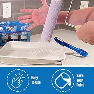 Touch Up Cup Ultimate Painting Kit - Includes 3 Paint Storage Containers, 1 Painters Tarp, 1 Paint Roller Cleaner Tool, 2 Touch Up Paint ​​Brushes, 6 Brush 'n Roller Keepers, Shark Tank Products