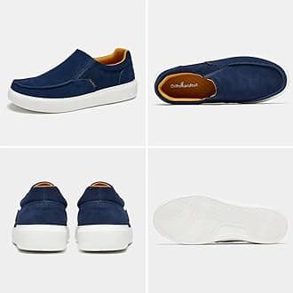 OrthoComfoot Men's Orthopedic Slip-On Loafers Walking Shoes: Casual Arch Support Loafers for Plantar Fasciitis, Comfortable Orthotic Dress Shoes for Foot and Heel Pain Relief