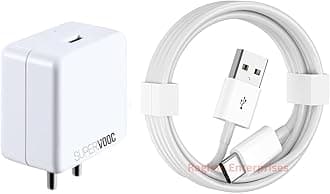 Charger for realme GT Master Edition 5G Charger Original Adapter Like Quick Dash Warp Dart Flash Super Vooc Fast Charger with Type C USB Data Cablee (O- Dash White)