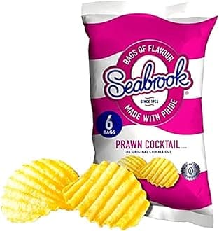 VSTARChips Crisps Bags Collections - Deliciously light & Crispy Chips Bags (Seabrook Prawn Cocktail (6 x 25g), 2 Packs)
