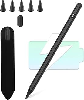 Stylus Pen for iPad 9th 10th 11th Generation with Palm Rejection, Fast Charging Pencil for iPad A16/10/9/8/7/6, for Air 5/4/3/M3, for Pro 11/12.9"(2018-2022), Mini 5/6 (Black)