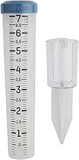 Capacity Break and Freeze Proof Flexible Silicone Rain Gauge, Measure and Monitor Precipitation, Easy to Read for Backyard, Patio, Garden, and Lawn, Post Mount or Ground Stake, 7-inch, Teal