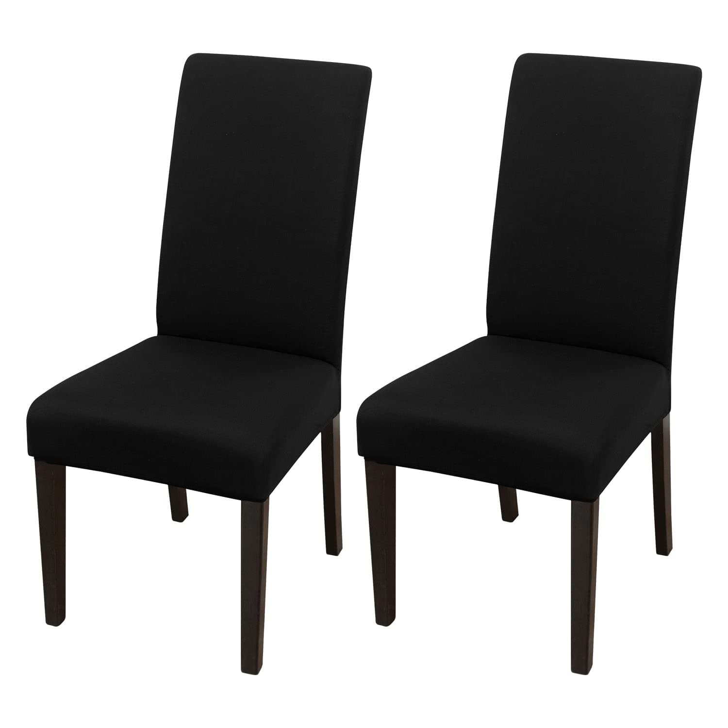 Dining Chair Covers Dining Room Chair Slipcovers, 2 Pack High Stretch Removable Washable Parsons Chair Slipcover for Home Party Hotel Wedding Ceremony (Black)