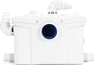 1200W Macerator Pump PCB Function Toilet Pump Utility Sink Pump Upflush to 39.4FT 2800GPH Macerating Toilet System with 5 Water Inlets 2 Outlets for Toilet Sink Shower Laundry Kitchen Basement