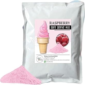 Soft Serve Ice Cream Powder – 1kg Pack, Makes 3.5kg of Ice Cream – Smooth, Creamy & Easy to Make (Raspberry)