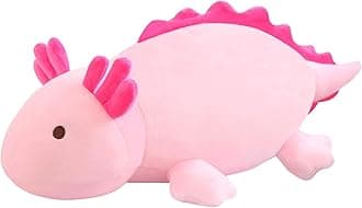 SQEQE Weighted Axolotl Plush Toy, Pink Axolotl Stuffed Animals Cute Plush Pillow, Cute Weighted Stuffed Animals Gifts for Girls & Boys Pink 13.8 Inch, 1.6 Lbs