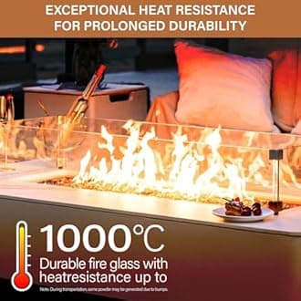 NUPICK 20 Pound Fire Glass, 1/2 Inch Reflective Fire Pit Glass, Tempered Firepit Glass Rock for Propane or Natural Gas, Glass Rocks for Fire Pit Table or Fireplace, Gold & Green & Copper Mix