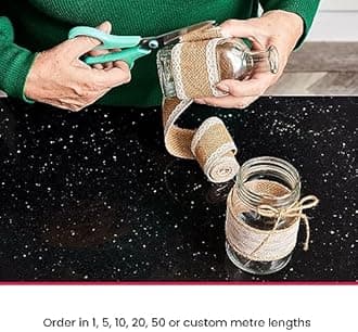 5m 100% Hessian Fabric – Textured Burlap Jute Sack Material – 54” Inch, 137cm Wide, 10oz 225GSM – Fabric for School Boards, in The Garden, Table Runners, Arts & Crafts – by Discount Fabrics