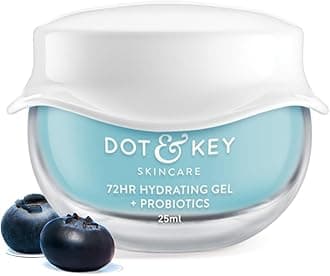 DOT & KEY 72Hr Hydrating Gel+Probiotics Moisturizer For Face With Hyaluronic Acid, Kombucha & Rice Water Lightweight Gel Moisturizer For Dull, Tired & Uneven Skin Tone I For All Skin Types 25Ml
