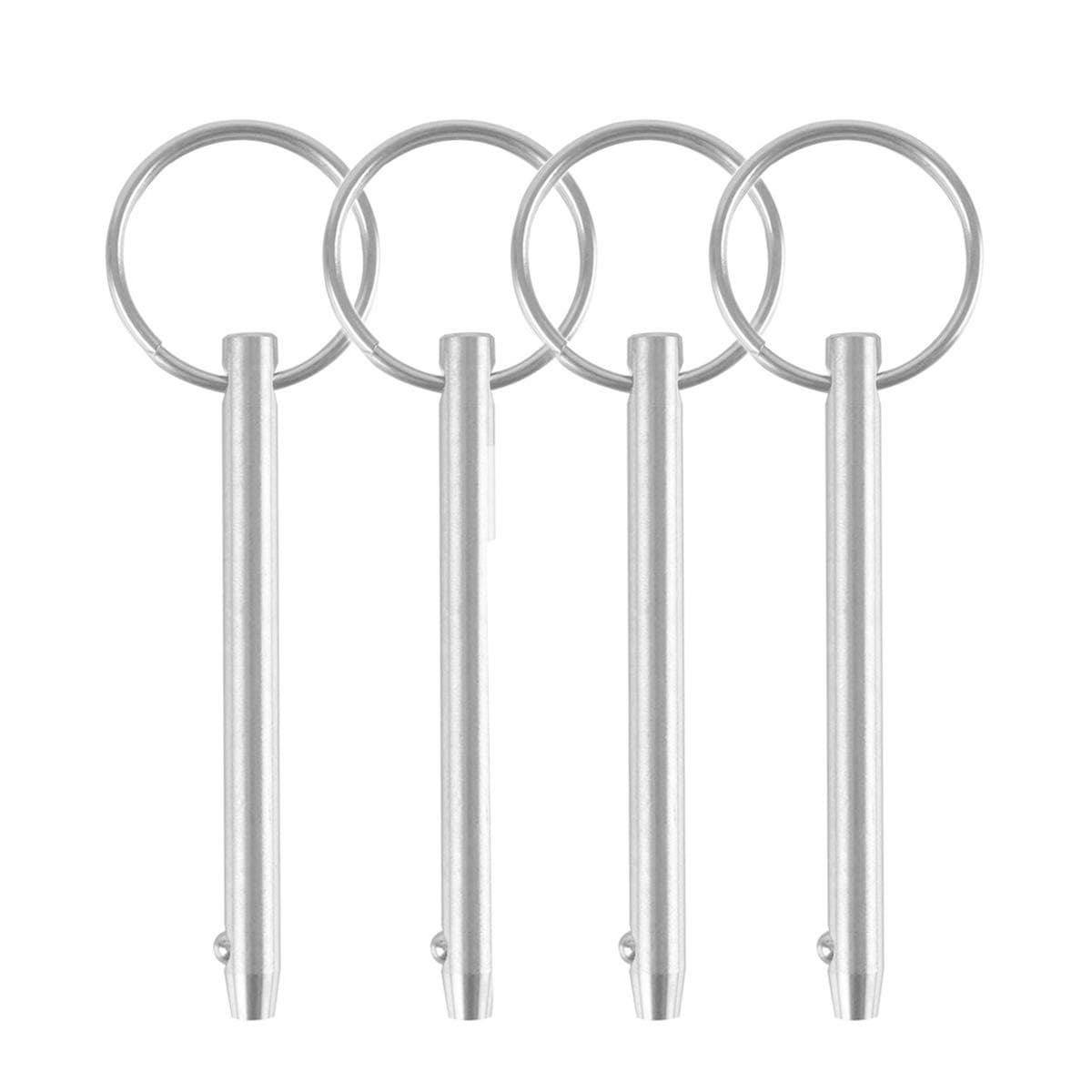 MeiMeiDa 4 Pack Quick Release Pin Bimini Top Pin 1/4", Total Length 3"(76mm), Full 316 Stainless Steel, Great for Boat Bimini Top Deck Hinge Marine Stainless Steel Boats Accessories
