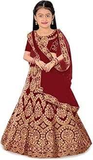 DIZVU Girls lehengha choli Tafeta satin new kids Lehenga Choli 3-16 YEAR