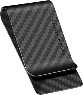 MONOCARBON Genuine Carbon Fiber Money Clips Credit Card Holder with Constellation for Minimalist Money Clips Front Pocket