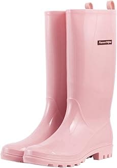 planoneTall Rain Boots Women Fashion Waterproof Boots for Women Light Outdoor Garden Shoes Muck Boots for Ladies Non Slip Work Shoes Rubber Boots with Premium Comfort Insole