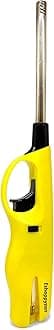 Eshoppyzon Refilable Gas Lighter for Kitchen Gas Stove Adjustable Gun Flama Matchless Flame Lighter and Multipurpose Use for Candle, Diya, Barbecue, Incense, Baking(Yellow- Plastic)