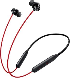 OnePlus Bullets Bombastic Bass Z2 Bluetooth 5 Inch Wireless Earbuds, 12.4 mm Drivers, 30 Hour Battery Life (Acoustic Red)