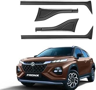 Car Side Cladding Beading Moulding Door Guard for Maruti Suzukii FronX 2023 Onwards | Body Side Protector with 3M Adhesive Tape | Plastic Black Finish | Set of 4 Pieces