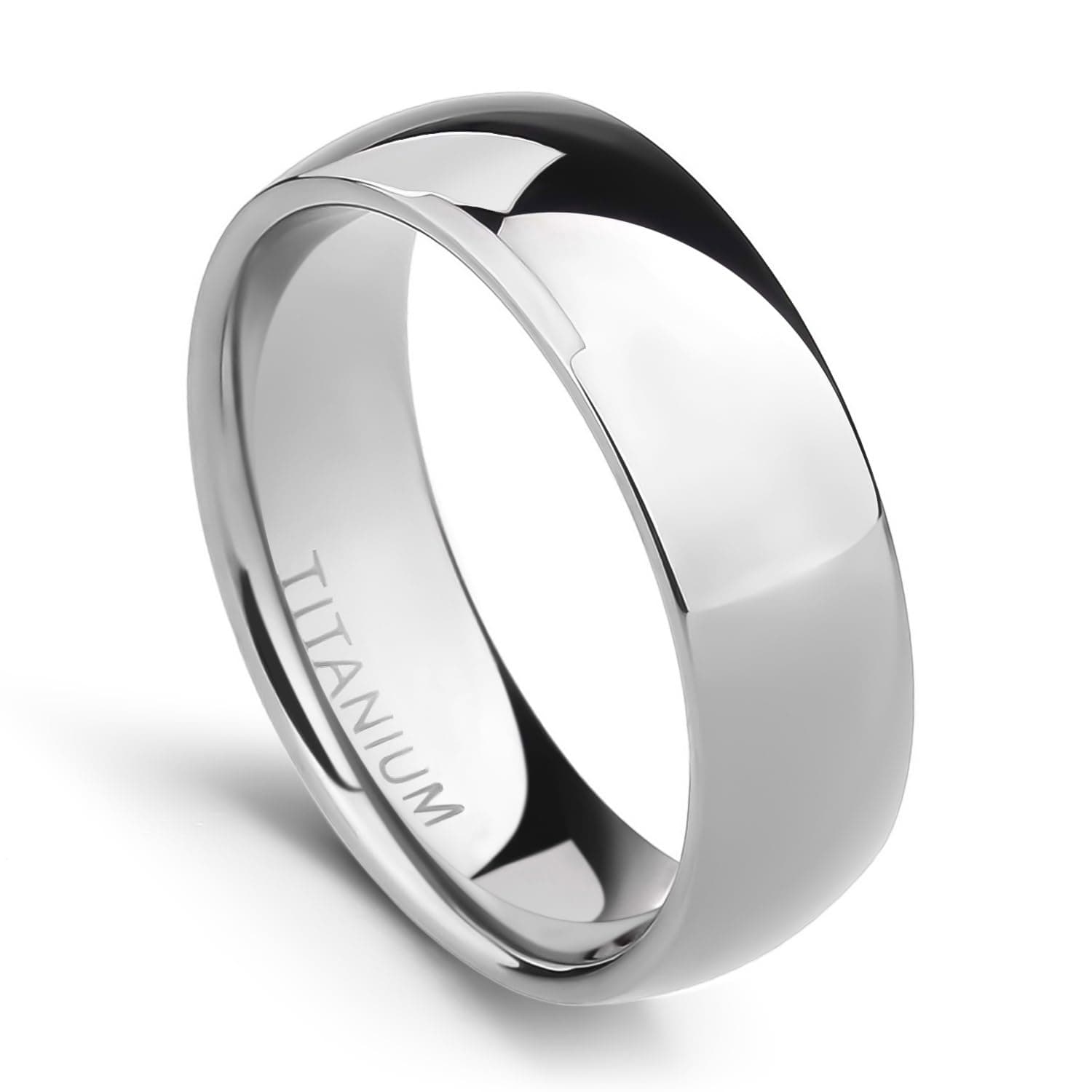2mm 4mm 6mm 8mm 10mm Titanium Ring Plain Dome High Polished Wedding Band Comfort Fit Size 3-15