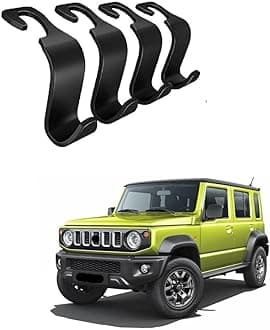 SPREADX Useful Car Compact Size Headrest Back Side Hooks Hanging Hanger Organizer Black Color Elegant Suitable for Maruti Suzuki Jimny Pack of 4