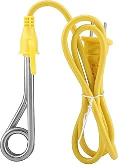 Immersion Heater, Immersion Water Heater, Portable Water Heater, Heater Element 220V 600W Portable Reheater Travel Kit Great for Heating Boiling Chocolate Coffee Tea Drinking Water