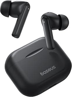Baseus Wireless Earbuds Bluetooth 5.3, Bowie E17 Headphone In-ear Earphone, ENC Mics Noise Cancelling Headset, 25H Play Time Fast Charging, 12mm Large Driver (Black)