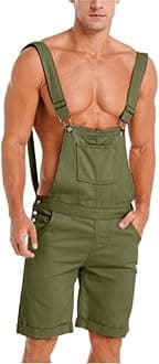 Men's Denim Dungarees Bib Overall Shorts Loose Summer Workwear Adjustable Casual Jeans Short Jumpsuit Rompers with Pockets Summer Work Dungarees Loose Fit Dungarees Jumpsuit