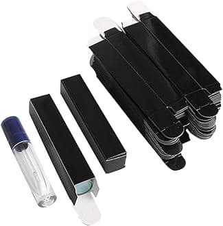 50 pieces 350gms lip gloss paper box, lipgloss mascara eyeliner packing box for DIY cosmetic, (20 * 20 * 110mm, Black)