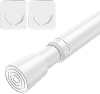 AIZESI 1pcs Tension Curtain Rod Spring Tension Rod Short Curtian Rods No Drilling Expandable Spring Loaded Curtain Tension Rod Adjustable 26 to 39 inch,Best Use Range 28 to 36 inch，White