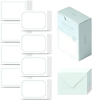 Monolike Message Blank mint Card - Mix 40 Mini Single cards, 20 envelopes Package