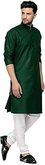 Multi Colored Cotton Plain Men's Ethnic Kurta Only