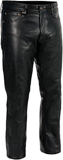 Milwaukee Leather Men's Classic Fit Leather Pants (LKM5790-BLK-30_Black_30)
