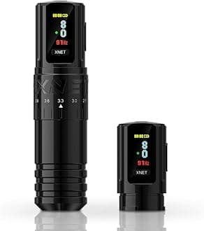XNET Vipera Adjustable Stroke Tattoo Machine - Wireless Tattoo Gun, Rotary Cartridge Tattoo Pen with Extra 2400mAh Battery, Coreless Motor, Black