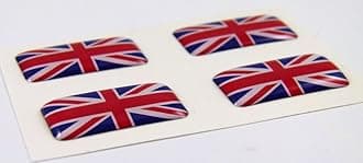 Great Britain mini Domed Decals Set 4 Emblems British Car Bike Boat... Stickers