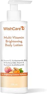 WishCare Multi-Vitamin Brightening Body Lotion - 5% Vitamin C, 5% Niacinamide(B3), Panthenol(B5), Vitamin E, Turmeric & Kakadu Plum - For Men & Women - 200 Ml