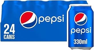 Pepsi Regular Soft Drink Cans 330ml Classic Pepsi Flavor | Convenient Size | Ideal for Parties | Blue Cans | Refreshing Carbonated Beverage (24)