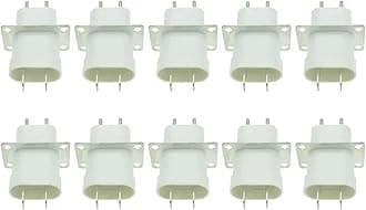 10 PCS 4 Filament Pin Sockets Microwave Oven Magnetron Plug Socket Connectors Essential Replacement for Microwave Oven 4 Filament Pin Sockets Converter