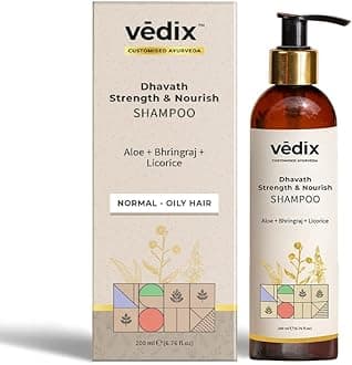 Ayurvedic Shampoo, Dhavath Strength & Nourish Sulfate Free Shampoo For Normal/Oily Hair, with Aloe Vera, Bhringraj, Quinoa- 6.76 Fl Oz