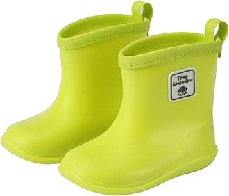 Tree Grandpa Toddler Rain Boots Baby Kids Easy-on Rain shoes Children Waterproof Shoes for Boys Girls(1-6 Years)