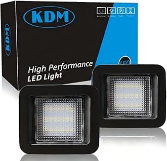 KDM Led License Number Plate Light Fit for 2015-2020 Ford F150 Raptor Assembly Replacement,Pickup Truck Rear Tag Lamp Clear Lens 6000K White,2Pcs Pack