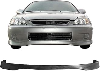 FREEMOTOR802 Front Bumper Lip Splitter Fits 1999-2000 Honda Civic, Type-R Style Unpainted Black PP Air Dam Chin Spoiler Underbody Front Lip Spoiler Lower Guard Protector Styling Trim