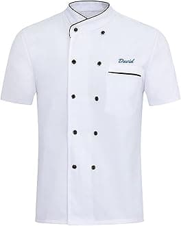 Personalized Chef Jackets Embroidered Chef Short Sleeve Chefs Work Clothes Kitchen Uniforms For Men Women