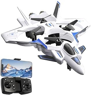 RC Fighter Jet, RC Plane 2.4GHz 4CH Remote Control Airplane with Camera, Foam RC Aircraft Glider with 3D Flip, Altitude Hold, Headless Mode, Easy to Fly for Adults Kids Beginners (Blue)