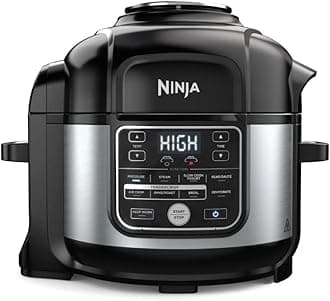 Ninja Foodi PRO 10-in-1 Pressure Cooker, 6.5-Quart, with Air Fry, TenderCrisp Technology, Slow Cook, Steam, Sous Vide, Ceramic-Coated Nonstick, PTFE/PFOA Free, Dishwasher Safe.