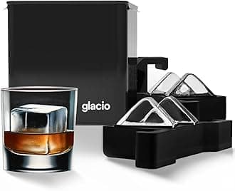 glacio Clear Ice Maker Set – Crystal Clear Ice Ball & Cube Molds for Whiskey and Cocktails | Dilution-Free Directional Freezing Design | Easy Removal