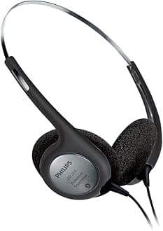 LFH2236 Stereo Headphones for dictation and playback devices with 3.5mm jack, ear pads, black/silver